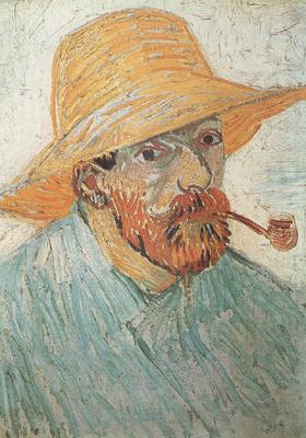 Self-Portrait with Pipe and Straw Hat (nn04), Vincent Van Gogh